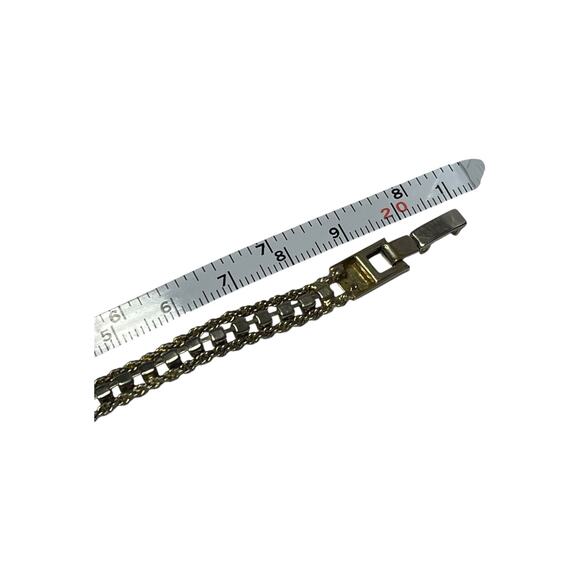 Vintage Blue & Clear Crystal Tennis Bracelet – Silver Tone Triple Strand – 8" - Picture 8 of 8